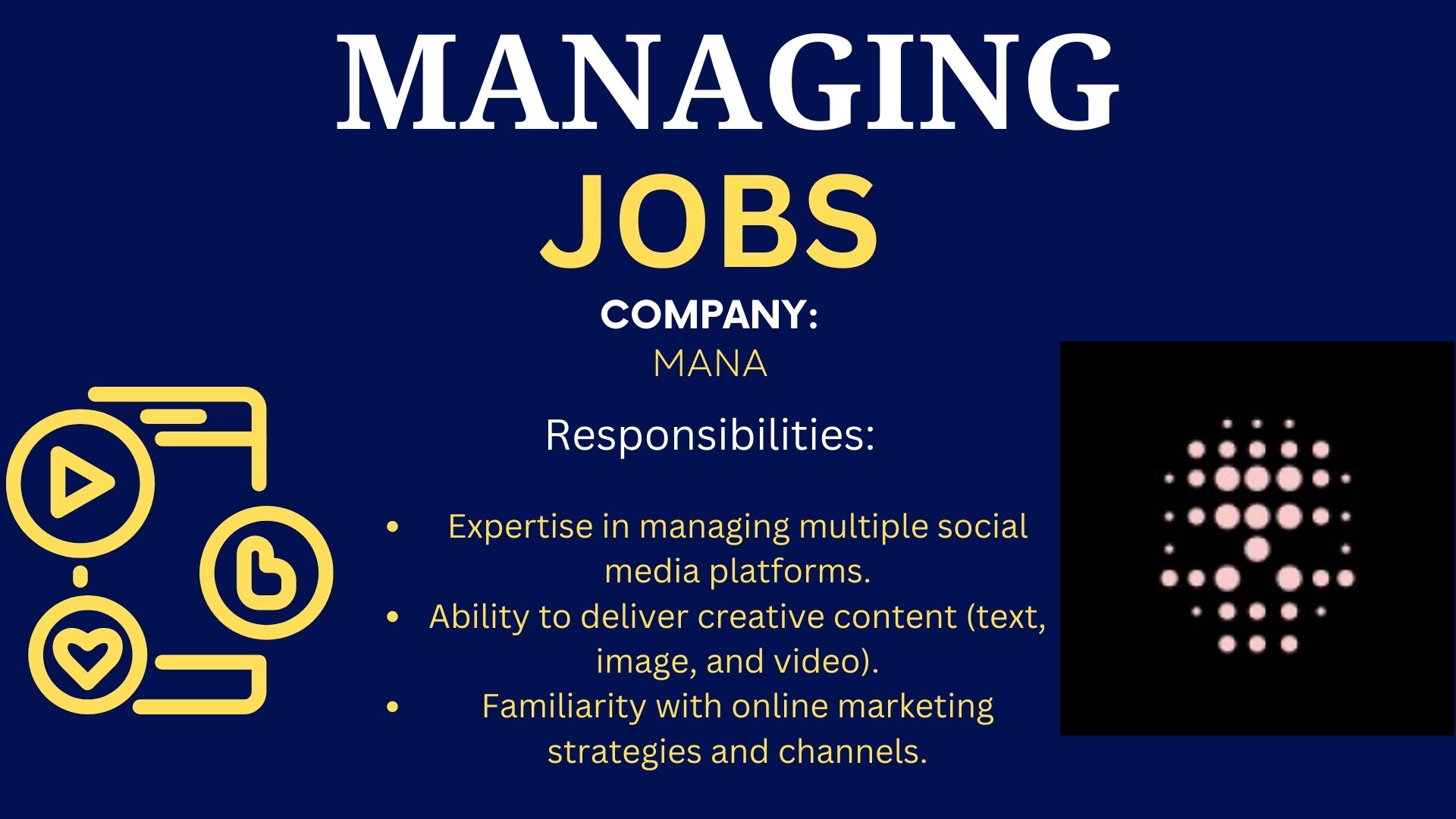 Social media managing jobs