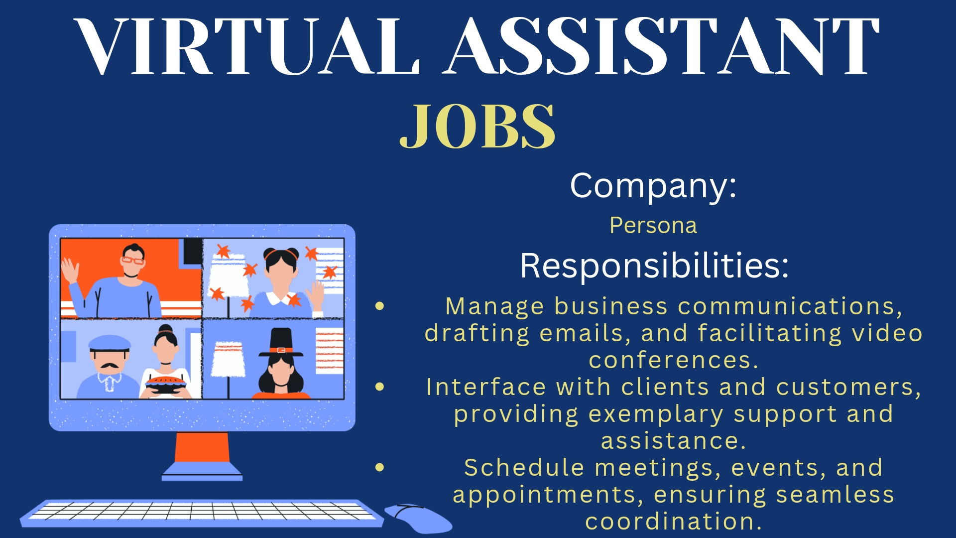 Virtual Assistant (Work From Home) – Persona