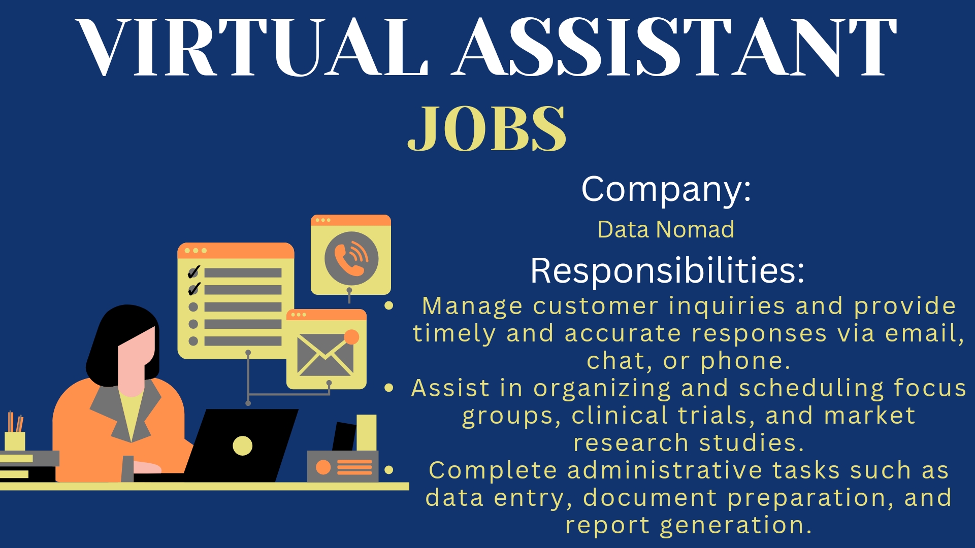 Customer Administrator Virtual Assistant ( Remote) Job