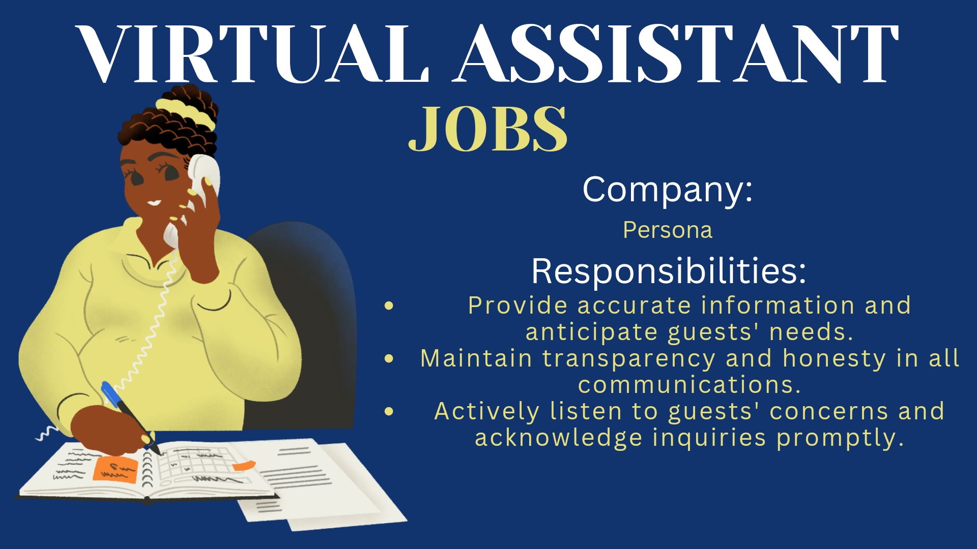 Virtual Assistant (Work From Home-Persona)