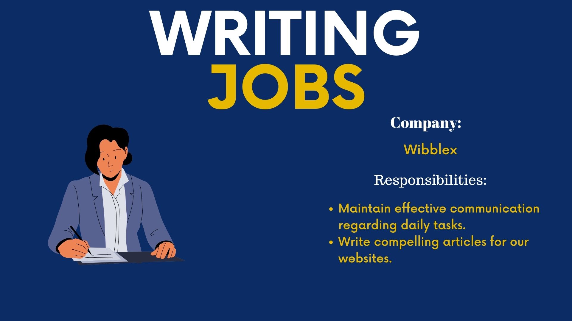 Content Writer Wibblex Wibblex Jobs