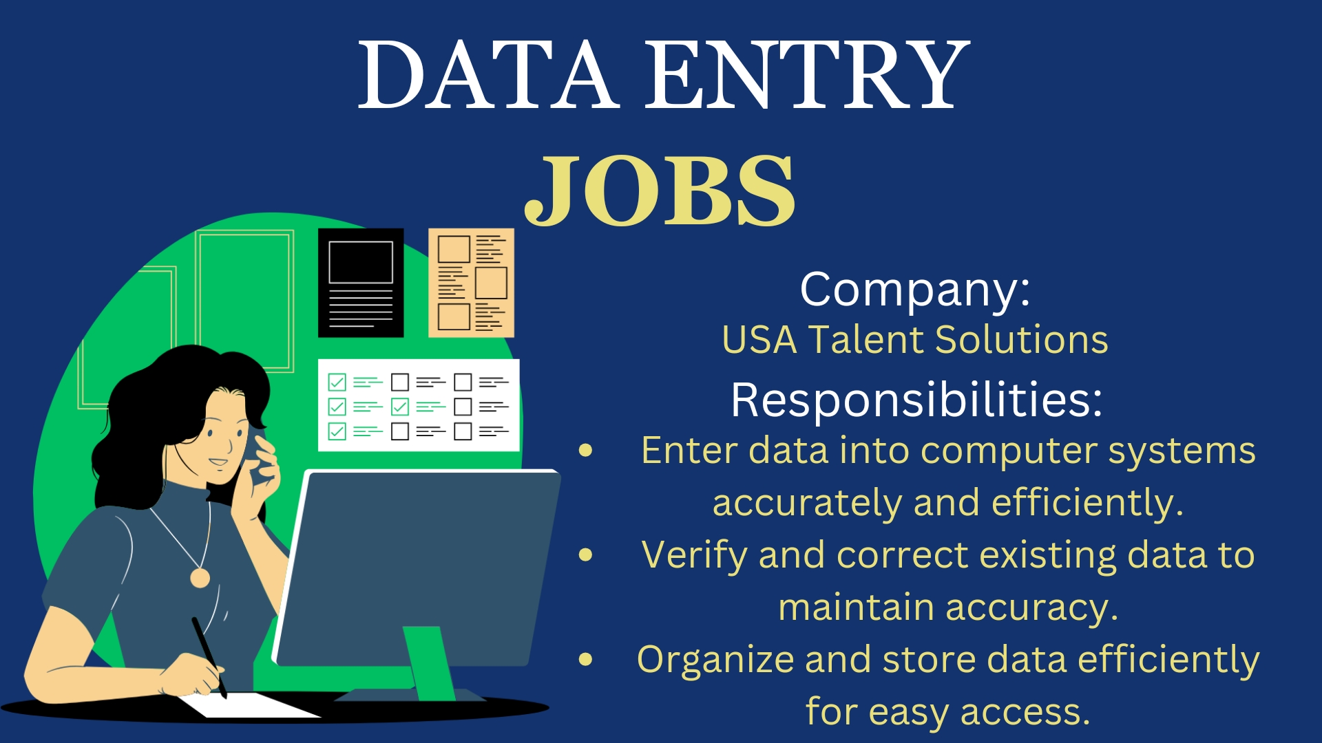 Remote Data Entry Clerk – Part time / Full time job